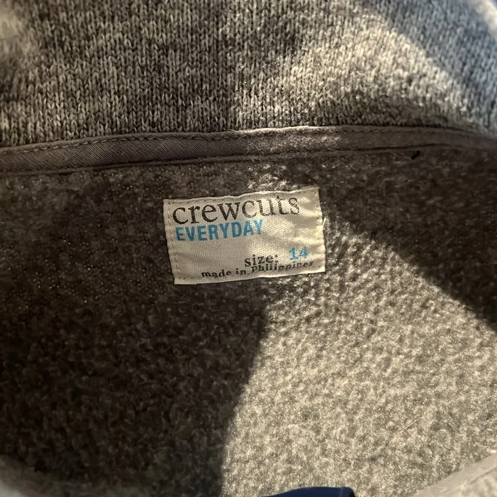 Crewcuts By J. Crew Boys Heathered Grey w/Navy accents  Vest size 14 - Picture 3 of 6